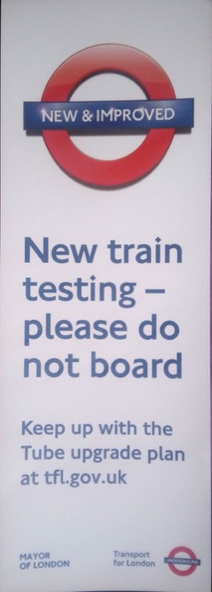 New train testing sign for sale