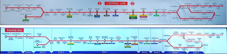 EPPING TO ONGAR VINTAGE ORIGINAL LONDON TUBE MAPS AVAILABLE