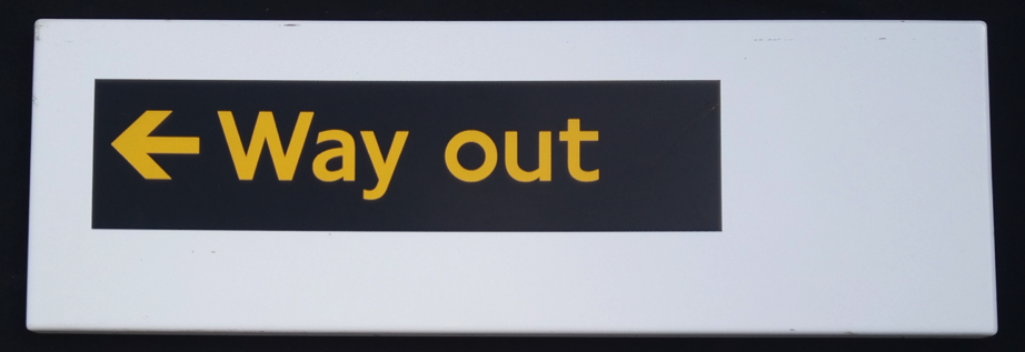 London Underground WAY OUT enamel sign