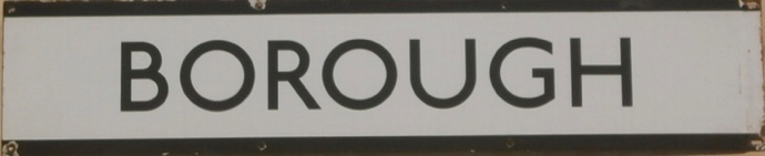 Borough station london Underground enamel sign