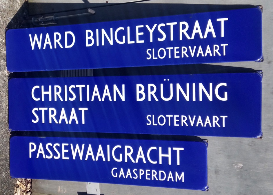 Vintage original enamel European street signs for sale