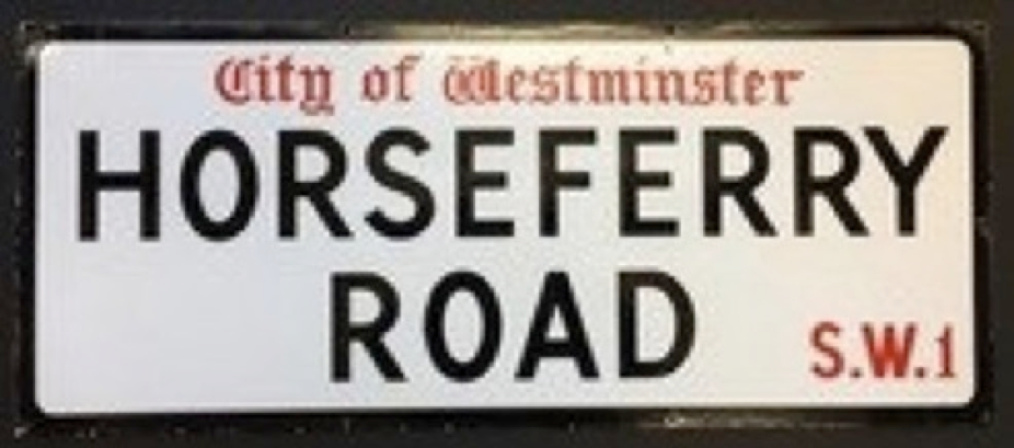 HORSEFERRY ROAD Original London Street sign sale